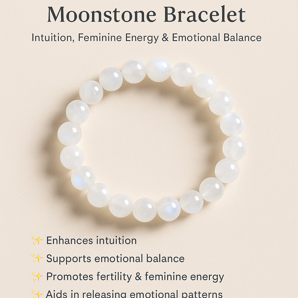 Moonstone Bracelet – Intuition, Feminine Energy & Emotional Balance