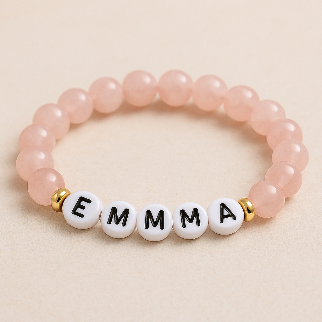Personalized Name/Initial + Crystal Bracelet – Customized Healing Jewelry for Gifting & Self-Love